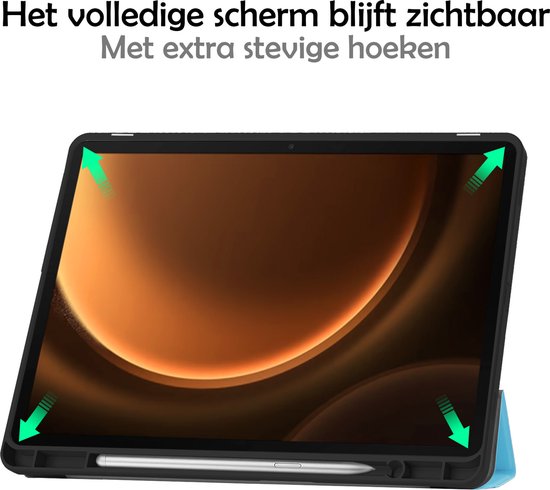 Étui pour Samsung Galaxy Tab S9 FE Étui de Luxe avec découpe pour S Pen - Étui pour Samsung Galaxy Tab S9 FE - Bleu clair