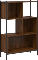 vidaXL - Boekenkast - 72x28x109 - cm - bewerkt - hout - bruin - eikenkleur