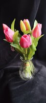 Lila tulpen | Kunst Tulpen | 31 cm | Lila | 7 stelen | Tulpen | kunstbloemen voor binnen | kunstbloemen die net echt lijken