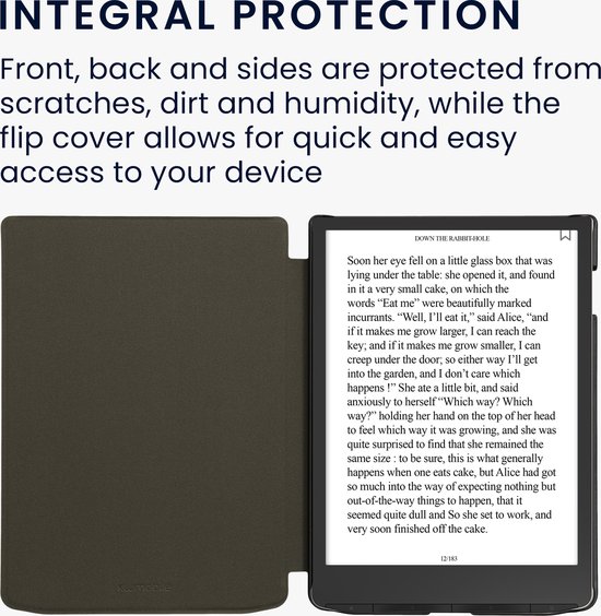 kwmobile e-reader hoesje geschikt voor Pocketbook InkPad 4 / Color 3 / Color 2 / Vivlio InkPad 4 / InkPad Color 3 hoes - Ereader flip case met standaard - Kunstleren e reader cover - Brushed Hart design in donkerrood van kwmobile — afbeelding 3
