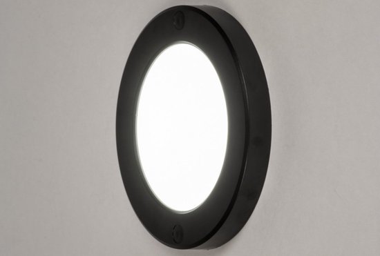 Lumidora Plafondlamp 73932 - Plafonniere - PANEL - Ingebouwd LED - 12.0 Watt - 900 Lumen - 2700 Kelvin - Zwart - Wit - Kunststof - Badkamerlamp - ⌀ 16 cm