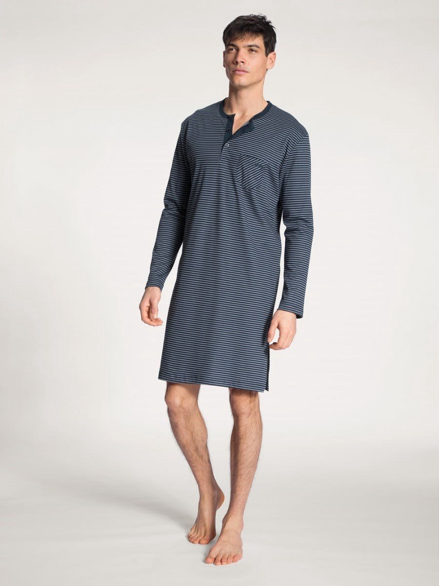 Calida Relax Streamline Nachthemd - 479 Blue - maat L (L) - Heren Volwassenen - 100% katoen- 31267-479-L