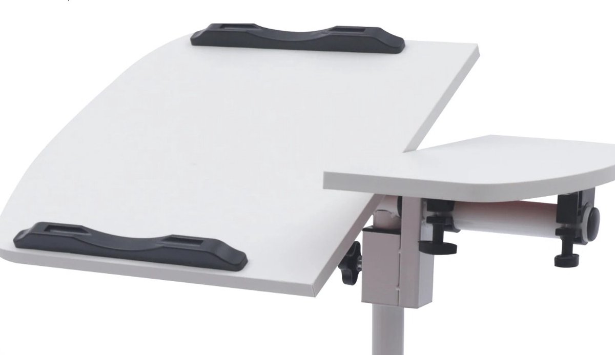 De Fleur - laptop standaard verstelbaar - laptop tafel op wielen - laptop bureau - laptoptafel bijzettafel - 360 graden draaibare mobiele tafel - 65*45*9cm - Baffle Design om wegglijden te voorkomen - Opvouwbaar - Geschikt voor studeerkamer en meer - De Fleur