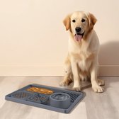 Voermat hond- Likmat hond - Anti schrok mat hond - Snuffel eet mat hond - Langzaam eet mat - Puzzel - Kat - Grijs