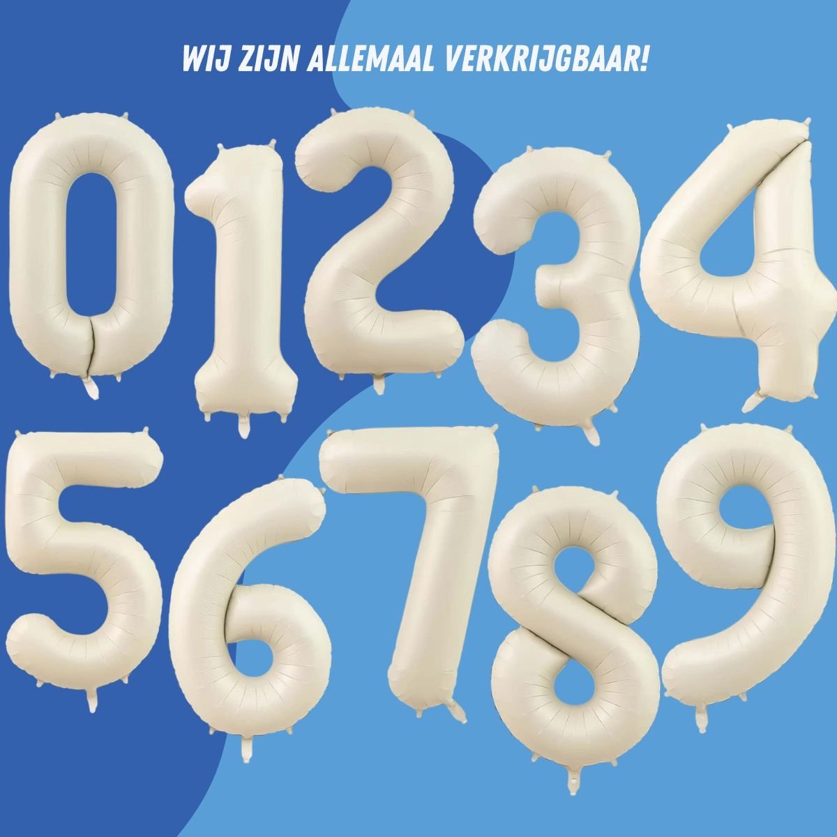 Folieballon Cijfer 1 Jaar Verjaardag Versiering Cijferballon Feest Decoratie Helium Ballonnen Folie Nude Wit - Xl — afbeelding 4