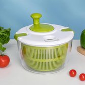 Slacentrifuge met slinger en liter slakom en zeef, keukenhulp saladedroger voor het wassen en drogen van verse salade, groenten en fruit, 24,5 x 22 x 19,5 cm, BPA-vrij (groen, 5 l)