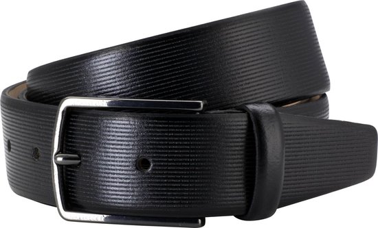 LINDENMANN leren heren riem - zwart - Maat: 85