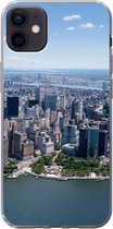 Geschikt voor iPhone 12 mini hoesje - New York - USA - Skyline - Siliconen Telefoonhoesje