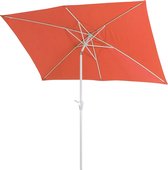 Parasol N23, tuinparasol, 2x3m rechthoekig kantelbaar, polyester/aluminium 4,5kg UV-bescherming 50+ ~ terracotta