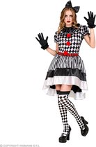 Widmann - Harlequin Kostuum - Stille Harlekijn Pop Zwart Wit - Vrouw - Zwart / Wit - Medium - Carnavalskleding - Verkleedkleding