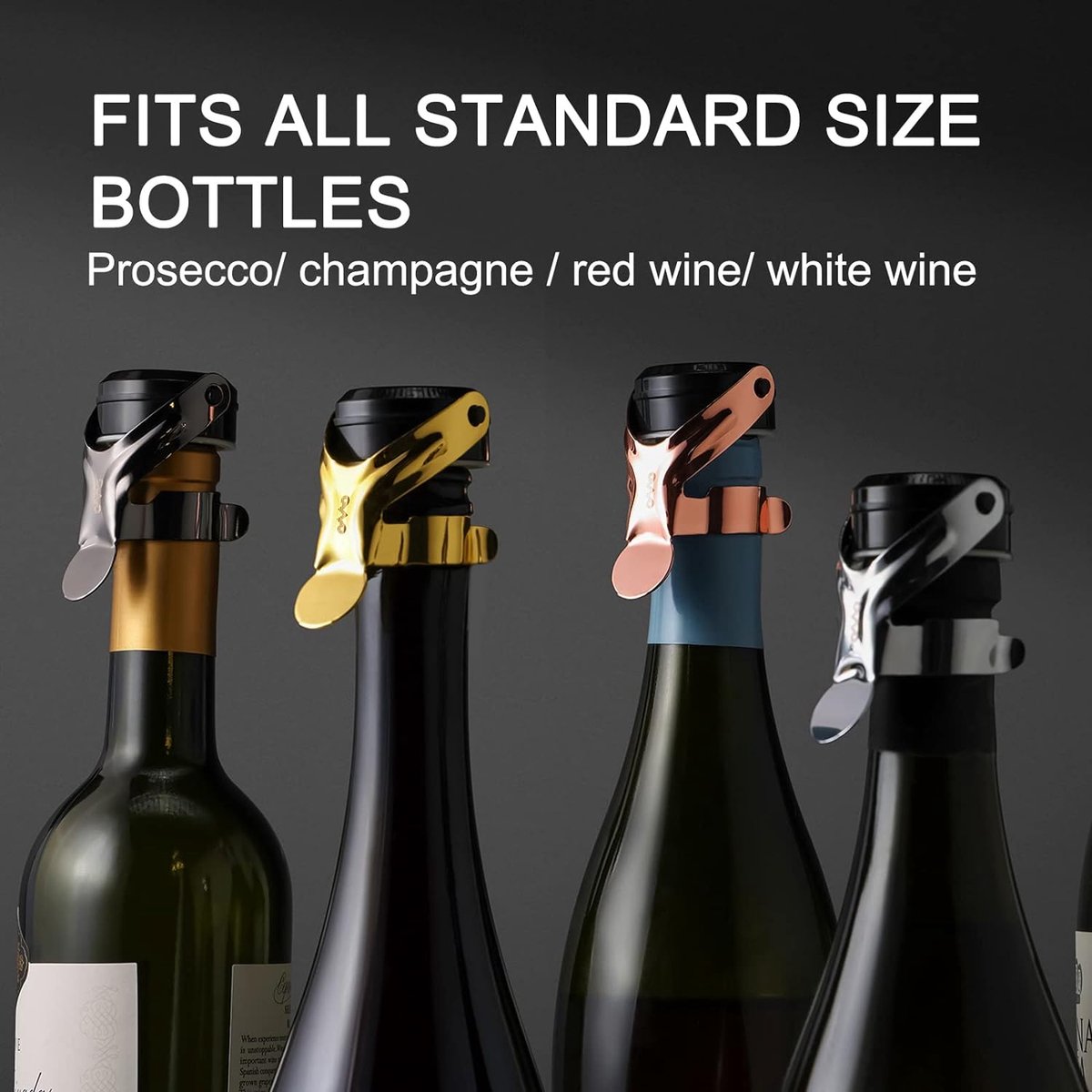 2 Morceaux De Bouchon De Bouteille De Vin Et 2 Morceaux De Bouchon De Bouteille De Champagne Bouchon De Bouteille De Vin En Acier Inoxydable Pour Le Vin Rouge Bière De Champagne