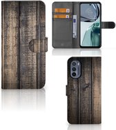 GSM Hoesje Geschikt voor Motorola Moto G62 5G Leuk Case Cadeau voor Mannen Steigerhout