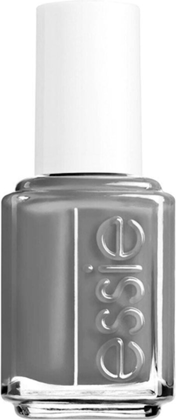 Grijze Essie nagellak met witte dop.