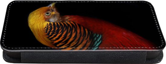 Étui pour iPhone XR Bookcase - Vogel - Ressorts - Zwart - Portrait - Avec poches - Étui portefeuille avec fermeture magnétique