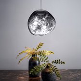 Glazen hanglamp - zilver- 48cm diameter - organische vorm