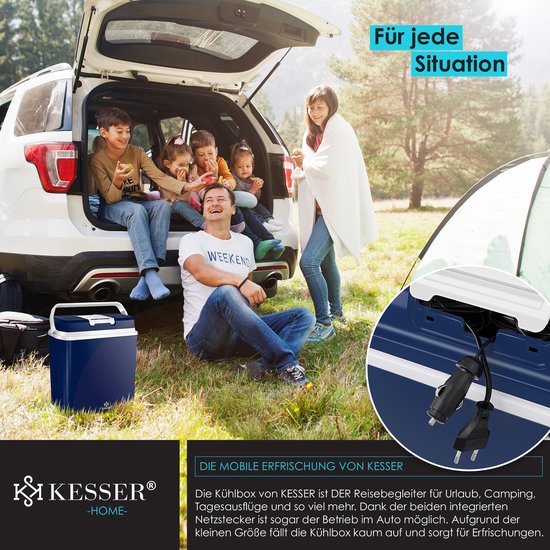 KESSER® Thermo-Elektrische Koelbox 24L Koelt & Verwarmt - Koelbox elektrisch 12V en 230V voor Auto en Camping - Marineblauw van Merkloos — afbeelding 4