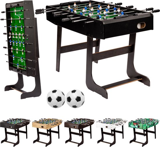 Foto: Voetbaltafel tafelvoetbal kickertafel tafelvoetbalspel tafelvoetbaltafel tafelvoetbal balletjes tafelvoetbal opklapbaar complete set inclusief ballen 20 kg mdf zwart l 121 x b 101 x h 79 cm