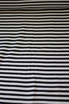 Punta di roma met zwarte en witte strepen 1 meter - modestoffen voor naaien - stoffen Stoffenboetiek
