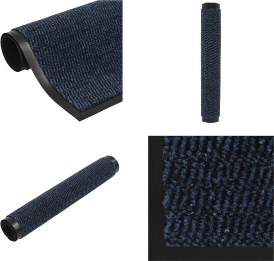 vidaXL Paillasson - Blauw - 60 x 180 cm - Flexible et durable - Caoutchouc antidérapant - Convient pour une utilisation en intérieur - Paillasson