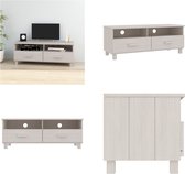 vidaXL Tv-meubel HAMAR 106x40x40 cm massief grenenhout wit - Tv-meubel - Tv-meubelen - Tv Meubel - Tv Kast