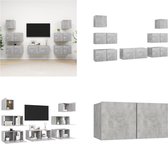 vidaXL 7-delige Tv-meubelset spaanplaat betongrijs - Tv-kastenset - Tv-kastensets - Tv-kasten - Tv-meubelset