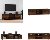 vidaXL Tv-meubel 140x40-5x35 cm bewerkt hout gerookt eikenkleurig - Tv-kast - Tv-kasten - Tv-meubel - Hifi-meubel