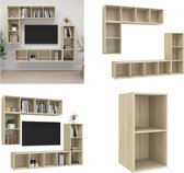 vidaXL 4-delige Tv-meubelset bewerkt hout sonoma eikenkleurig - Tv-kastenset - Tv-kastensets - Tv-kasten - Tv-meubelset
