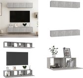 vidaXL Tv-meubelen 4 st 80x30x30 cm spaanplaat betongrijs - Tv-meubelset - Tv-meubelsets - Tv Meubelset - Tv Meubelsets