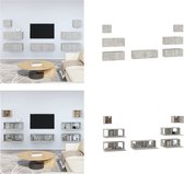 vidaXL 7-delige Tv-meubelset bewerkt hout betongrijs - Tv-kast - Tv-kasten - Tv-meubel - Hifi-meubel