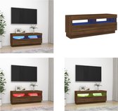 vidaXL Tv-meubel met LED-verlichting 100x35x40 cm bruineikenkleurig - Tv-kast - Tv-kasten - Tv-meubel - Hifi-meubel
