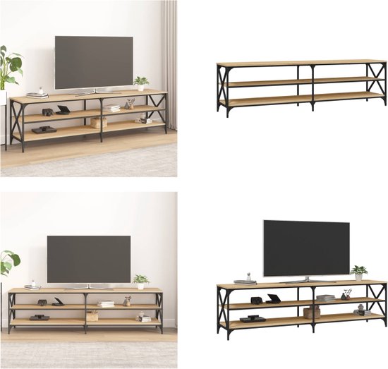 vidaXL Tv-meubel 180x40x50 cm bewerkt hout sonoma eikenkleurig - Tv-meubel - Tv-meubelen - Tv-standaard - Televisiemeubel