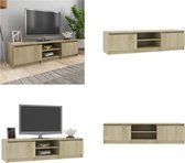 vidaXL Tv-meubel 140x40x35-5 cm bewerkt hout sonoma eikenkleurig - Tv-meubel - Tv-meubels - Tv-meubelen - Tv-meubilair