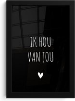 Affiche avec cadre Proverbes - Je t'aime - Citations - 20x30 cm