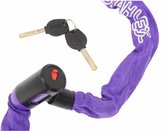 Stahlex Kettingslot - paars - 120 cm - 2 sleutels - scooter / fiets - kabelslot