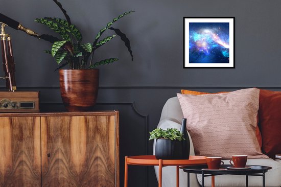 Cadre photo avec poster - Blauw - Étoiles - Espace - 40x40 cm - Cadre poster