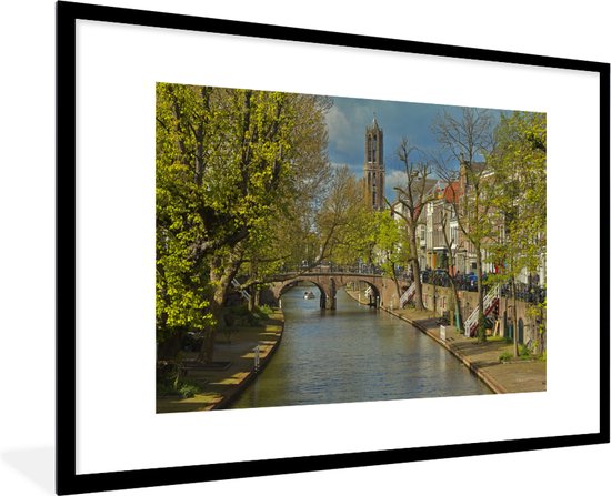 Fotolijst incl. Poster - Planten - Utrecht - Water - 90x60 cm - Posterlijst