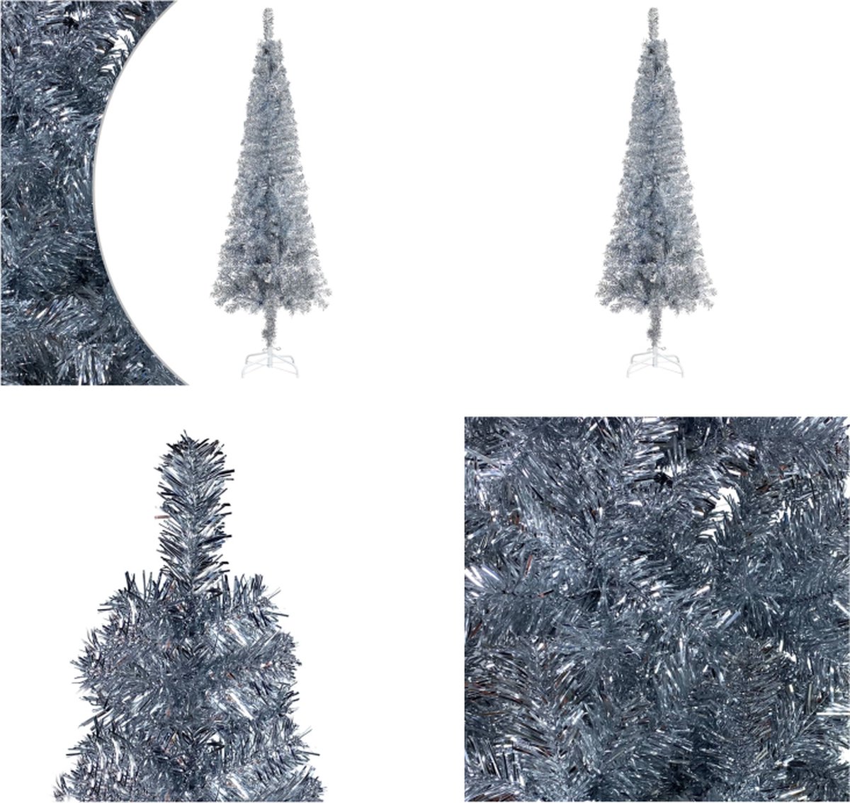 vidaXL Kerstboom smal 120 cm zilverkleurig - Kerstboom - Kerstbomen - Smalle Kerstboom - Smalle Kerstbomen