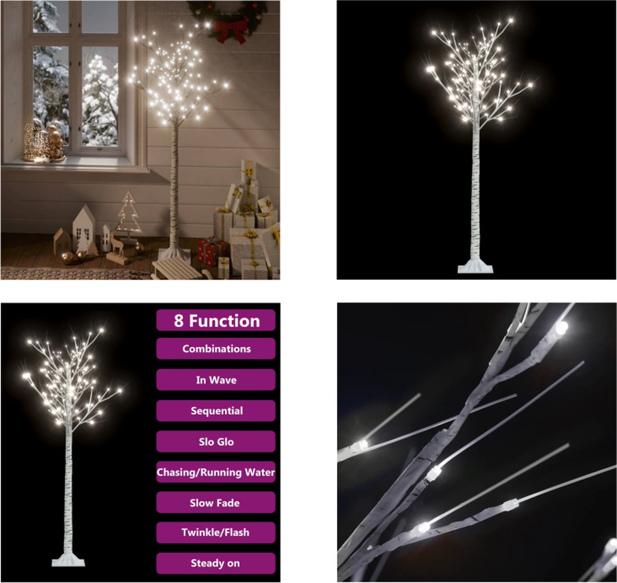 vidaXL Kerstboom wilg met 140 LED's binnen en buiten 1-5 m koudwit - Kerstboom - Kerstbomen - Wilg - Wilgen