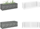 vidaXL Gabion plantenbak verhoogd 90x30x30 cm gegalvaniseerd staal - Schanskorfmand - Schanskorfmanden - Schanskorf Muur - Schanskorf Muren