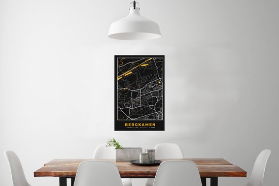 Poster City Map – Carte – Bergkamen – Or – Allemagne – Carte - 60x90 cm