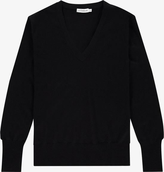 Zwarte dames trui lange mouw new arrivals