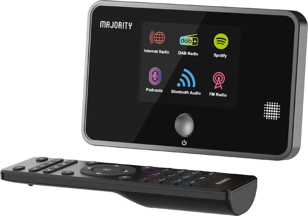 Beroli - Internet Radio Adapter met DAB, DAB+ en FM - Spotify - Bluetooth Connectiviteit - Afstandsbediening - Optische & Line Outputs - Majority Robinson 2 Internet & Digital Radio - Full Colour Display - 90 Presets
