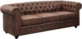 Bol.com Vente-unique Driezitsbank CHESTERFIELD van microvezel met vintage look aanbieding