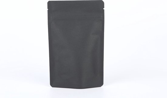 Stazakken Zwart Kraft 8x5x13cm - 28 gram (100 stuks) - Doypacks - Stand up pouches — afbeelding 2