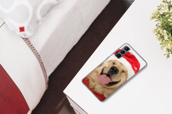 Coque Samsung Galaxy S21 - Chien - Drôle - Rire - Siliconen - Sinterklaas - Noël - Cadeaux - Chaussures Cadeaux