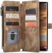 CaseMe C30 Hoesje Geschikt voor Samsung Galaxy S24 Ultra | Wallet Zipper Book Case met Pasjeshouder | Beschermhoes met Portemonnee | Bruin
