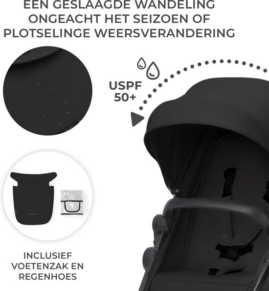 Kinderkraft NEWLY - Kinderwagenset 4in1 - Autostoel I-size met basis - Zwart van Kinderkraft — afbeelding 2
