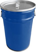 BinBin Silver poignée bleue Poubelle de 60 litres - Poubelle - Poubelle pour l'intérieur et l'extérieur - avec couvercle à poignée et poignées. 40x58CM