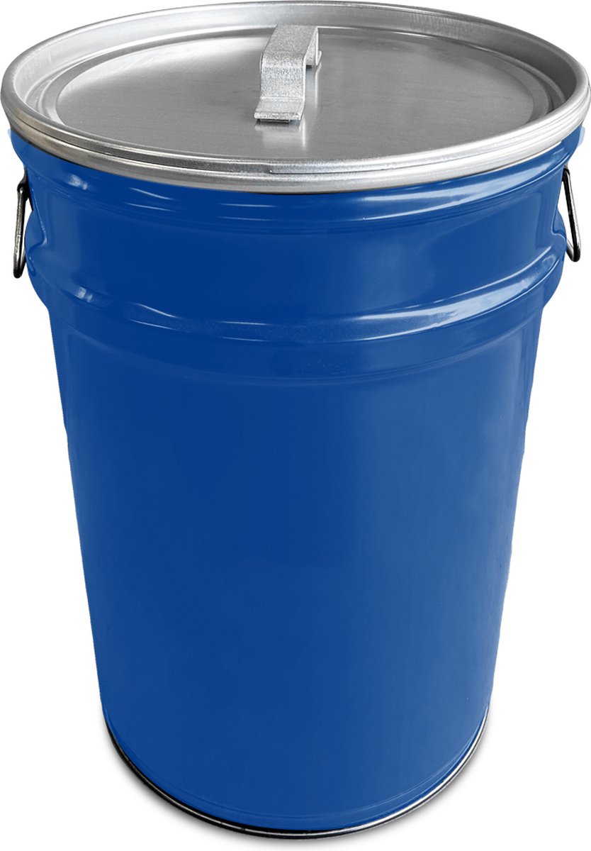 Goedkoopste BinBin Silver blue handle 60 liter prullenbak-afvalbak-vuilnisbak voor binnen en buiten gebruik- met handvatdeksel en handvaten. 40x58CM