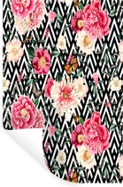 Stickers muraux - Fleurs - Motifs - Abstrait - 20x30 cm - Film Adhésif